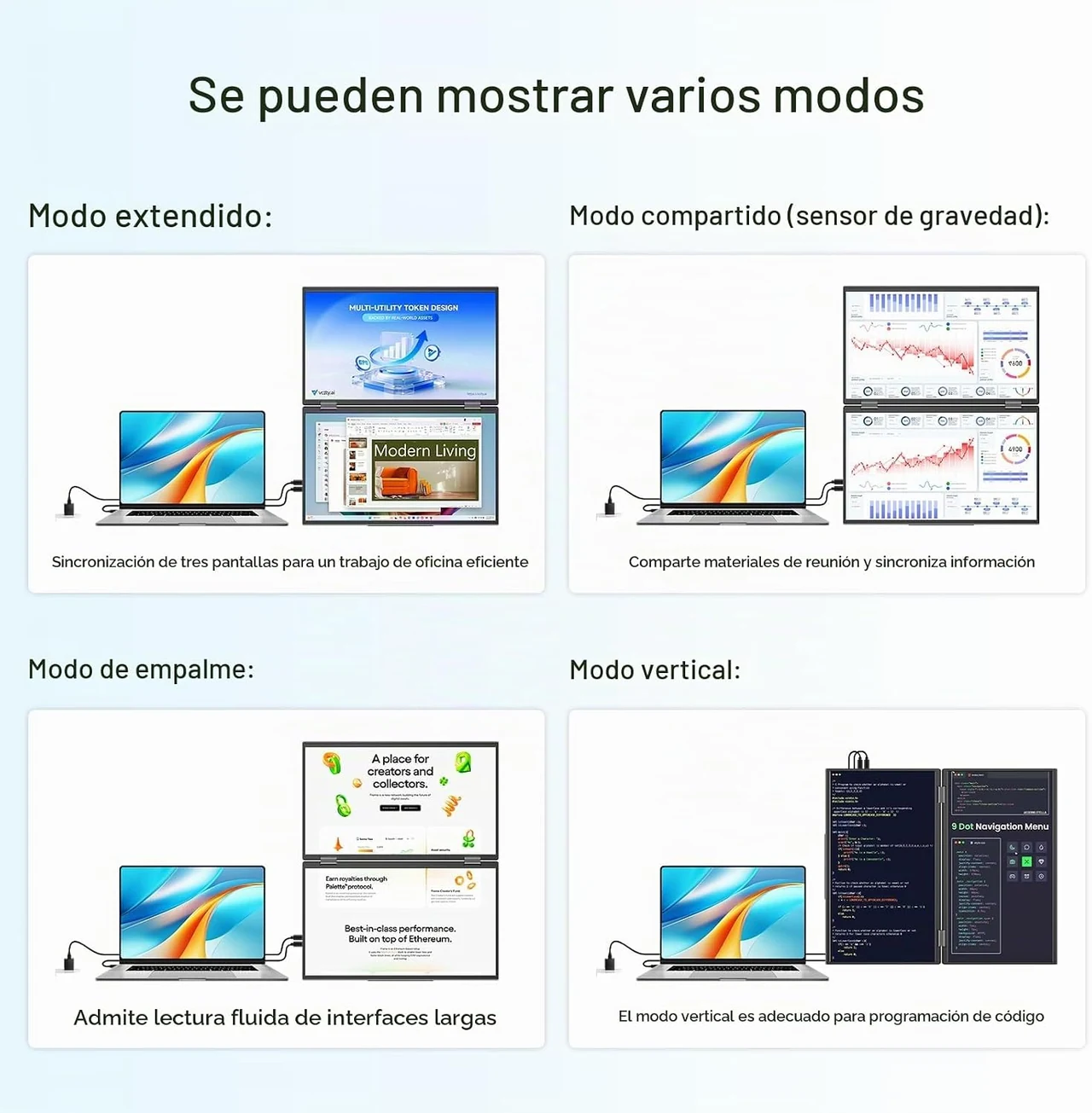 InnoView Dual INVPM009: varios modos de visualización